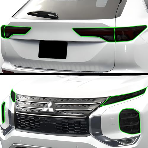 Full Headlight Taillight Tint Kit Compatible with Mitsubishi Outlander 2022 (FULL KIT / Dark Smoke)