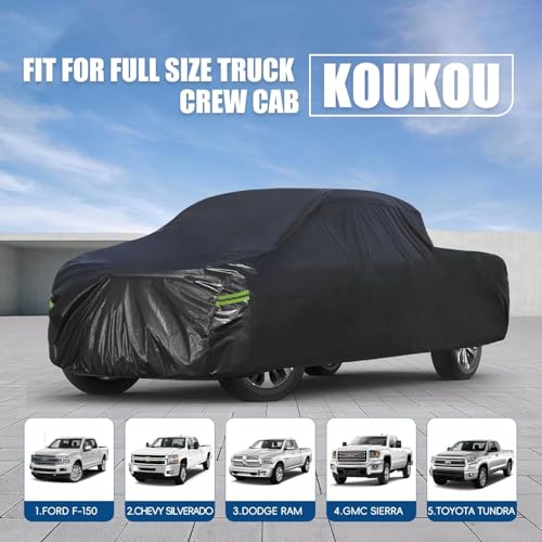 Waterproof Pickup Truck Cover All Weather (Truck XXL up to 250", Max Cab Length 156" / black)