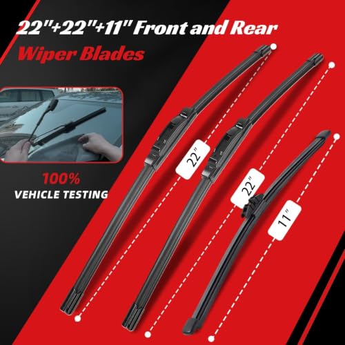Windshield Wiper Blade Replacement for Ford Expedition 2018 (22"+22"+11")