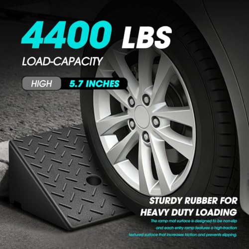 1pcs 5.7" Rise Rubber Curb Ramp Heavy Duty Loading Driveway Ramp Threshold Ramp 38.6" W x 14.8" D x 5.7" H for Loading Dock (5.7 in)