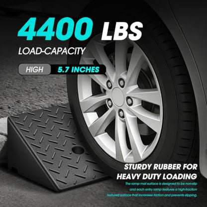 1pcs 5.7" Rise Rubber Curb Ramp Heavy Duty Loading Driveway Ramp Threshold Ramp 38.6" W x 14.8" D x 5.7" H for Loading Dock (5.7 in)