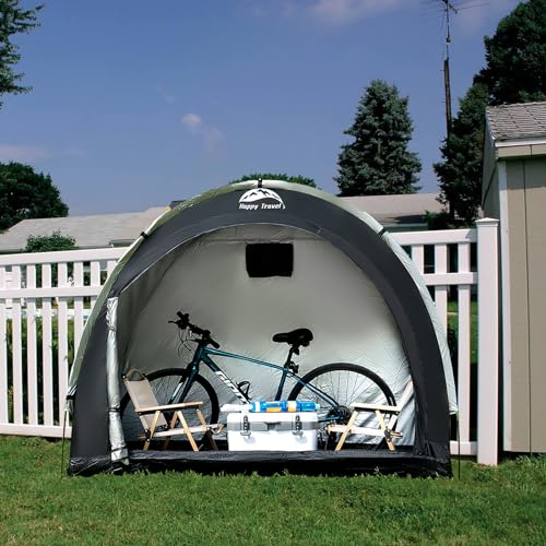 Outdoor Waterproof Bike Storage Tent Shed for 2 (2.7x7x5.6ft)