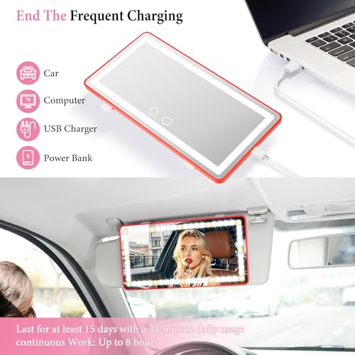 Car Sun Visor Vanity Mirror (Red / 1PCS)