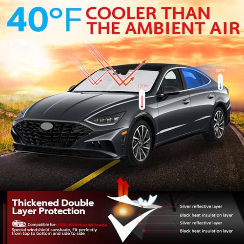 Windshield Sun Shade for 2020 (for 2020-2026 Hyun-dai Sonata)