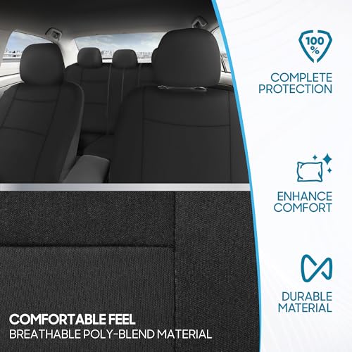 PolyPro Car Seat Covers Full Set in Solid Black (Solid Black)