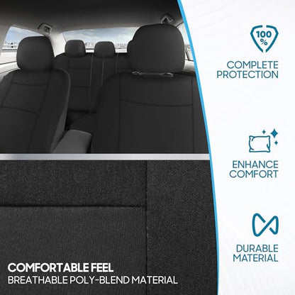 PolyPro Car Seat Covers Full Set in Solid Black (Solid Black)