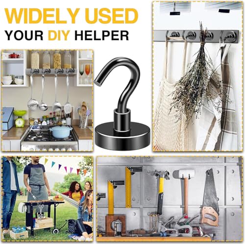 Magnetic Hooks 12pcs 85lbs Cruise Essentials 2026 Magnet Hook Black (Black / 0.98in)