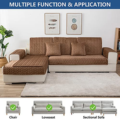 Couch Cover Sectional Couch Covers (43''x63''/Rectangular / Brown)