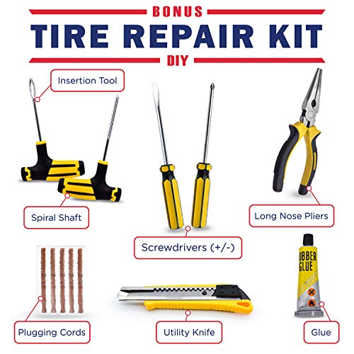 Tire Inflator Portable Air Compressor (Yellow)