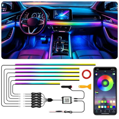 Interior Car LED Strip Lights with Wireless APP (6 Pieces)