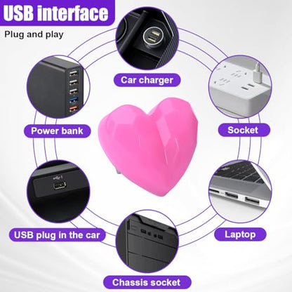 USB LED Car Interior Atmosphere Lamp (Pink)