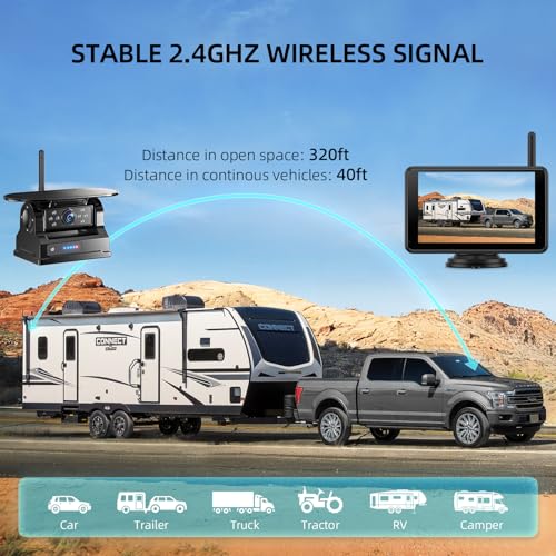 Magnetic Solar Wireless Backup Camera (Black)