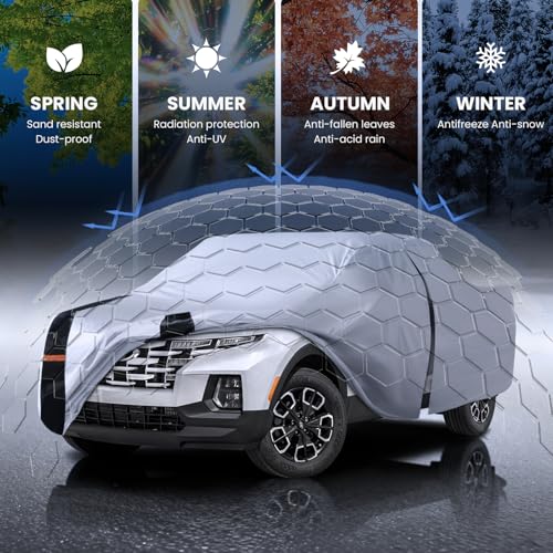 Multi Layer Hyundai Santa Cruz Truck Cover (W.Fit Santa Cruz(2021-2026) Crew Cab SB / White Truck Cover)