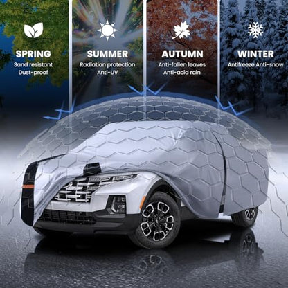 Multi Layer Hyundai Santa Cruz Truck Cover (W.Fit Santa Cruz(2021-2026) Crew Cab SB / White Truck Cover)