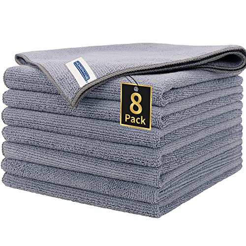 Microfiber Cleaning Cloth (Grey / 8 Pack)