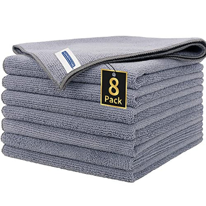 Microfiber Cleaning Cloth (Grey / 8 Pack)