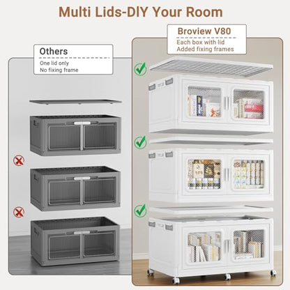 660 Qt Extra Large Stackable Storage Bin with Lid (White / 220QT-3pack)