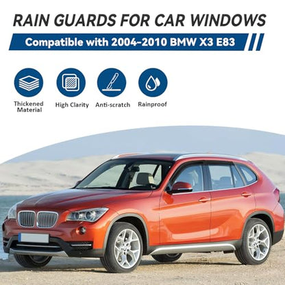 4pcs Window Visors Rain Guards for 2004 (2004-2010 X3 E83)