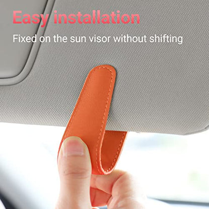 Sunglass Holder for Car Sun Visor Sunglasses Clip Car accessories (Orange)