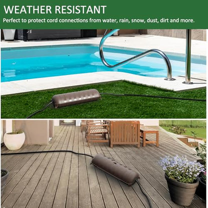 Outdoor Extension Cord Safety Cover (Brown / Medium Box: 9.5" L x 3" W x 2.9" H)