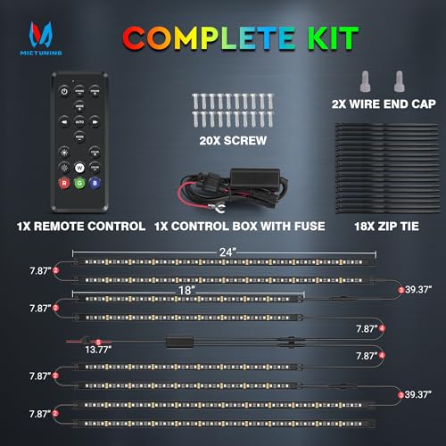 8Pcs N8+ Chasing Color RGB+IC Underglow Neon Accent Strip Lights (RGB+IC)