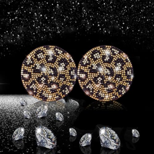 2pcs Bling Leopard Car Coasters (Leopard / 2pcs)