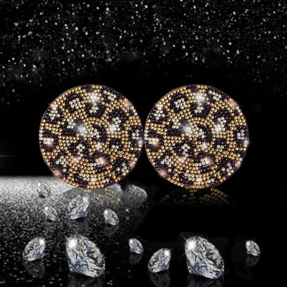 2pcs Bling Leopard Car Coasters (Leopard / 2pcs)