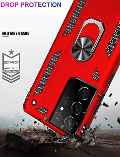 for Galaxy S21 Ultra Case (Galaxy S21 Ultra (Large 6.8") / Red)