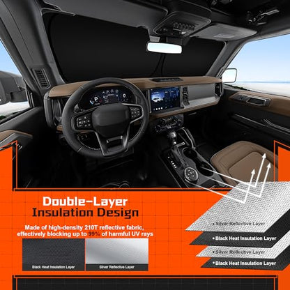 Custom Fit Windshield Sun Shade for Ford Bronco Sport 2021 (for Ford Bronco Sport 2021-2025)