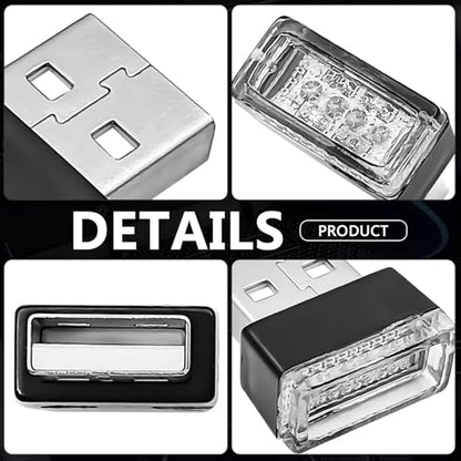 4 PCS USB LED Car Interior Ambient Lighting Kit (4pcs red)