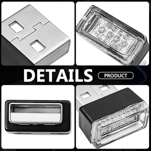 4 PCS USB LED Car Interior Ambient Lighting Kit (4pcs blue)