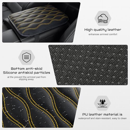 Auto Center Console Pad (yellow-line)