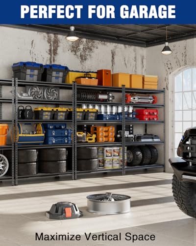 5 Tier Heavy Duty Metal Shelving Unit (Black)