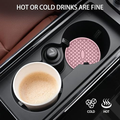 Car Cup Coasters [4 Pack] Silicone Car Coasters (4 Pack-dusty Rose)