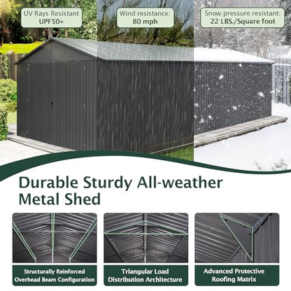 Domi 12'x25' Outdoor Metal Garage Shed (12'x25')