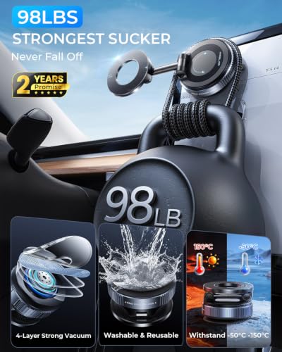 2026 Upgraded for MagSafe Vacuum Car Phone Mount (Black)