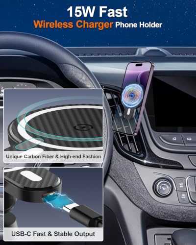 Car Phone Mount for Chevy Equinox 2018 (Equinox 2018-2023 / Magsafe+ Wireless Charger)