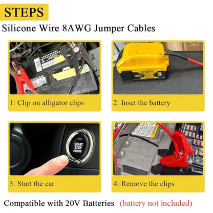 Jumper Cables Adapter Compatible with De.Walt 20V Batteries (6FT)