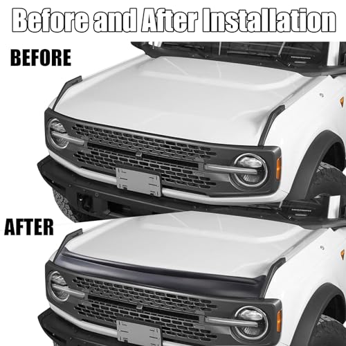 Hood Deflector Hood Protector for Ford Bronco 2 (Matte Black)