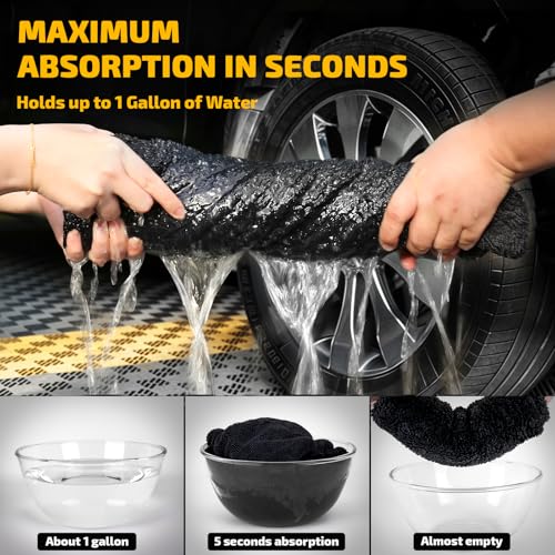 2 Pack 1200 GSM Car Drying Towels (Gray)