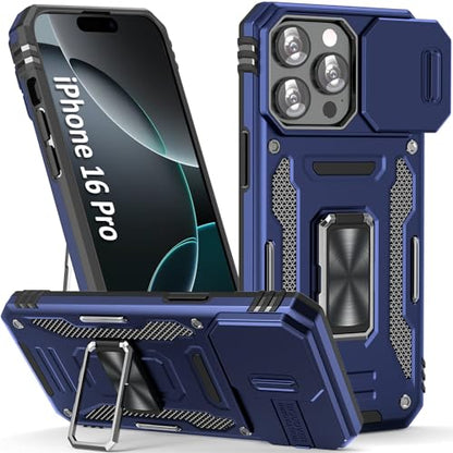 Heavy Duty Phone Case for 16 ProCase with Camera Cover (iPhone 16 Pro 【6.3 inch】 / Navy Blue)