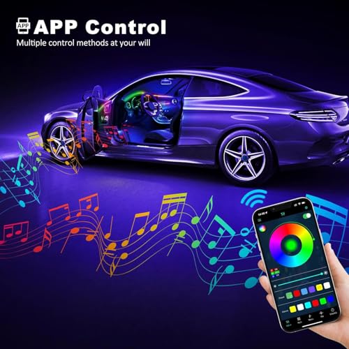 Acrylic Interior Car LED Strip Light with Wireless APP (Dreamcolor Kit - 5 in 1)