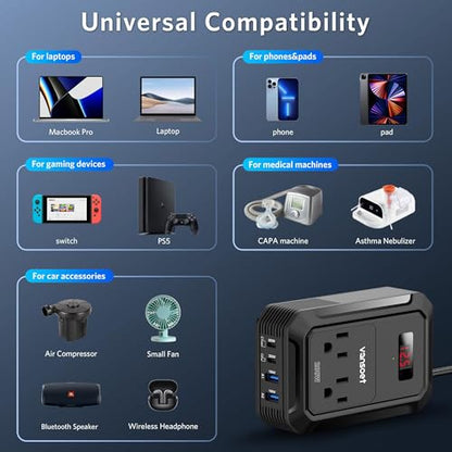 200W Car Power Inverter (Black)