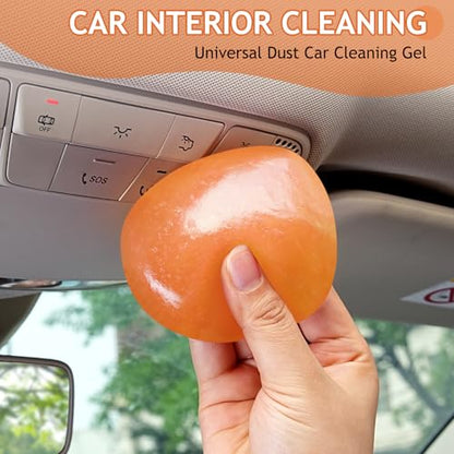 Car Cleaning Gel Car Cleaning Putty Car Putty Car Interior Cleaner Car Slime Car Detailing Kit Car Accessories Gifts for Men Women Stocking Stuffers Orange (Orange)
