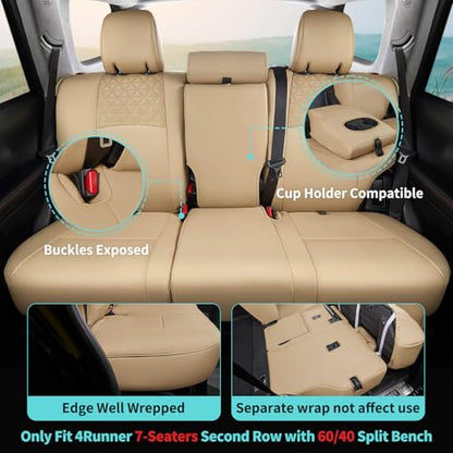 Seat Covers for Toyota 4Runner 2011 (2011-2024 3-ROW,7 seats MODEL ONLY / BEIGE)
