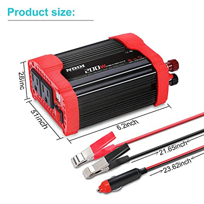 200W Car Power Inverter (200W Red)