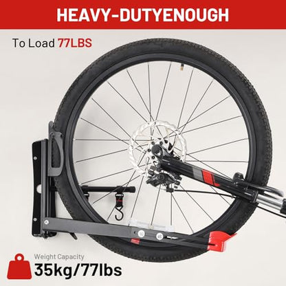 Bike Wall Mount Rack Adjustable & Foldable Garage Bike Rack with Swivel Design & 2 Storage Hooks (Type A：2 Pack)