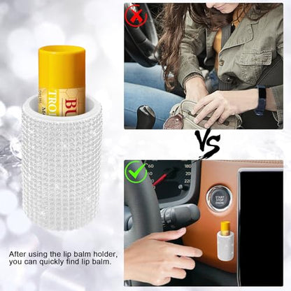 Upright Car Chapstick Holder (White)
