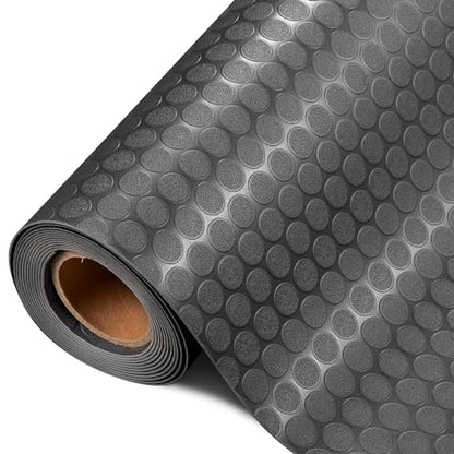7.5 x 17 FT Garage Floor Mat (7.5'x17' / Black(Coin))