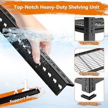 Storage Shelves Heavy Duty 2 PCS (4 Tier 48"W x 18"D x 60"H)